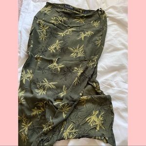 Green, long, flowy skirt